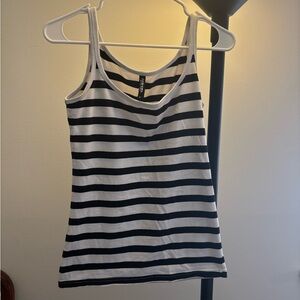 Classic Black and White Striped Tank Top